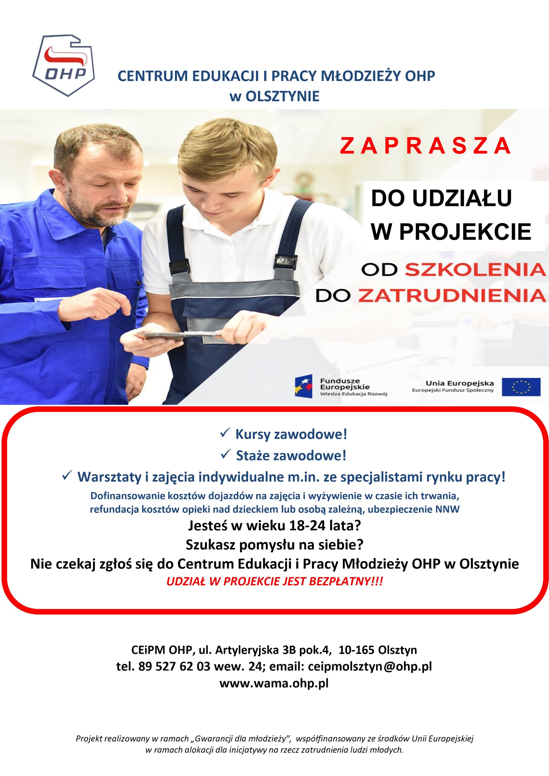 Plakat od szkolenia do zatrudnienia CEiPM Olsztyn 002