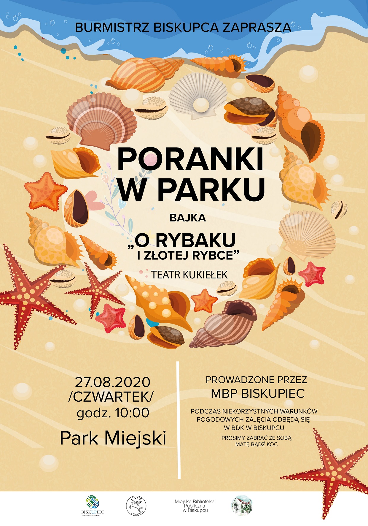 ANIMACJE DLA DZIECI O RYBAKU I ZŁOTEJ RYBCE plakat