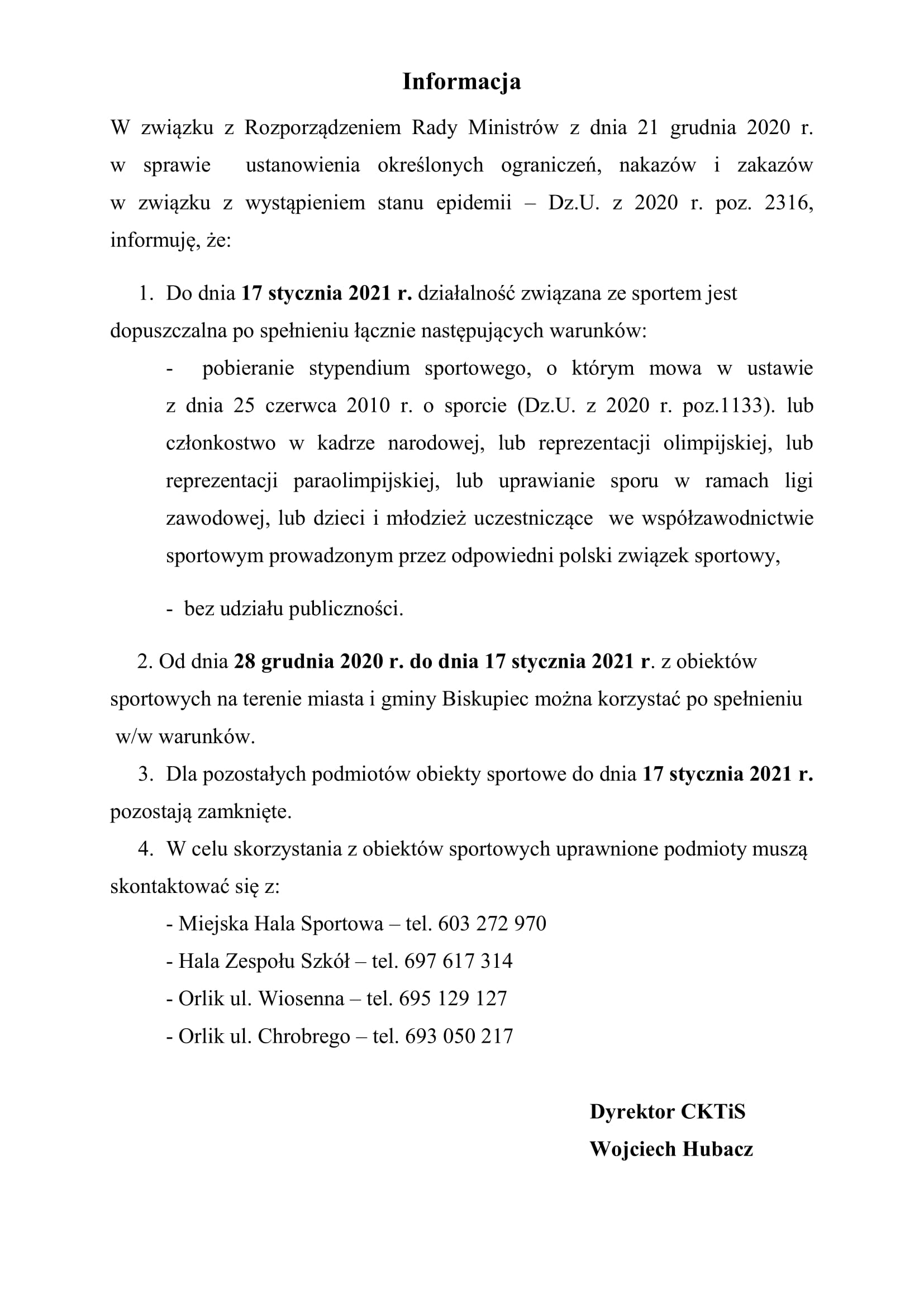 Informacja od 21 gr. 1